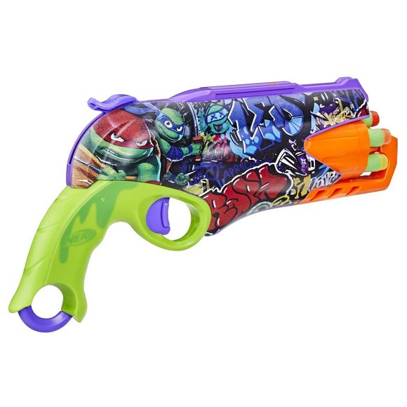 NERF Gun Teenage Mutant Ninja Turtles Mutant Mayhem Blaster, 10 Darts - Picture 5 of 6